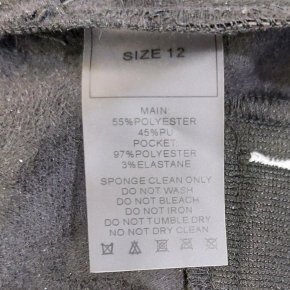 💥HOT ITEM💥MANIÈRE DE VOIR Leather High Waist Wide Leg Moto Pants in Black - Picture 14 of 15